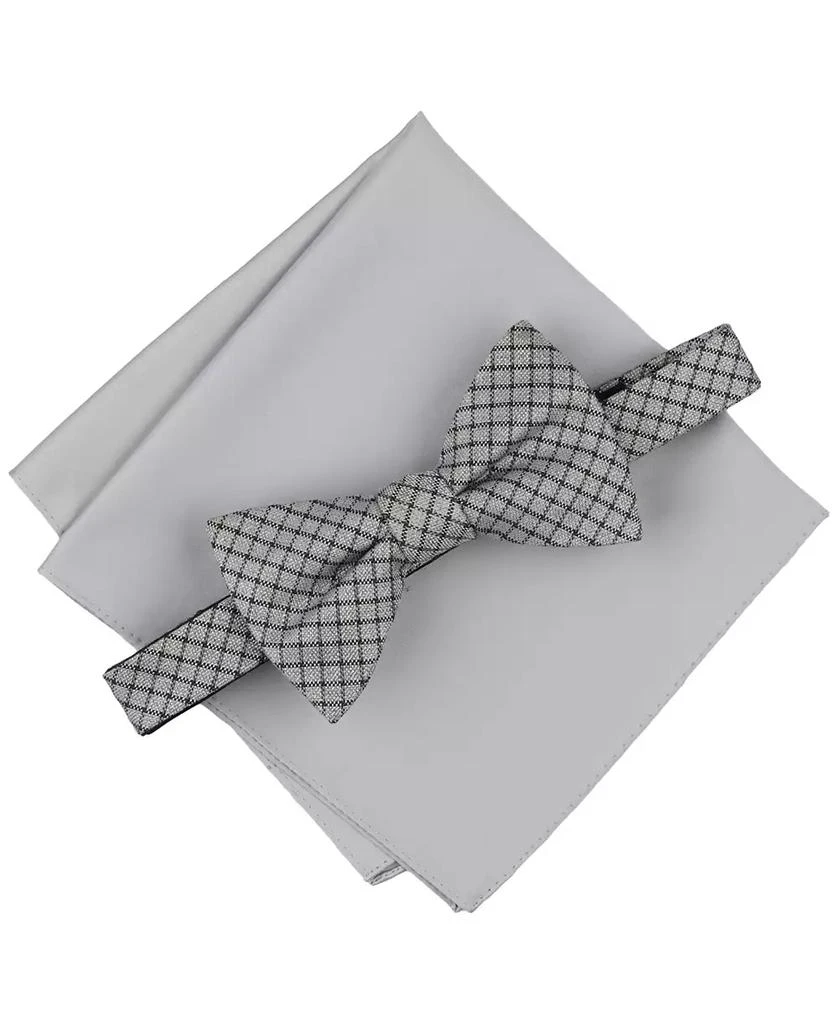 Alfani Men's Huron Plaid Bow Tie & Solid Pocket Square Set, Exclusively at Macy's 2