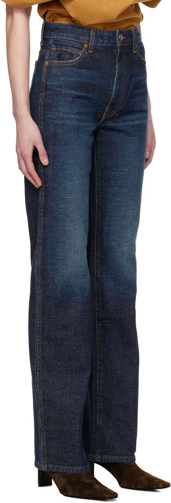 Khaite Navy Danielle Stretch Jeans