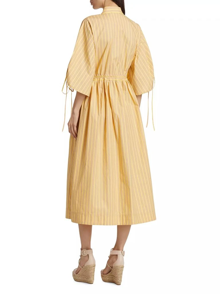 Hevron Yana Stripe Linen Midi-Dress 5