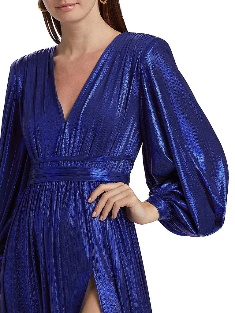 BRONX AND BANCO Zoe Metallic Long-Sleeve Gown 6
