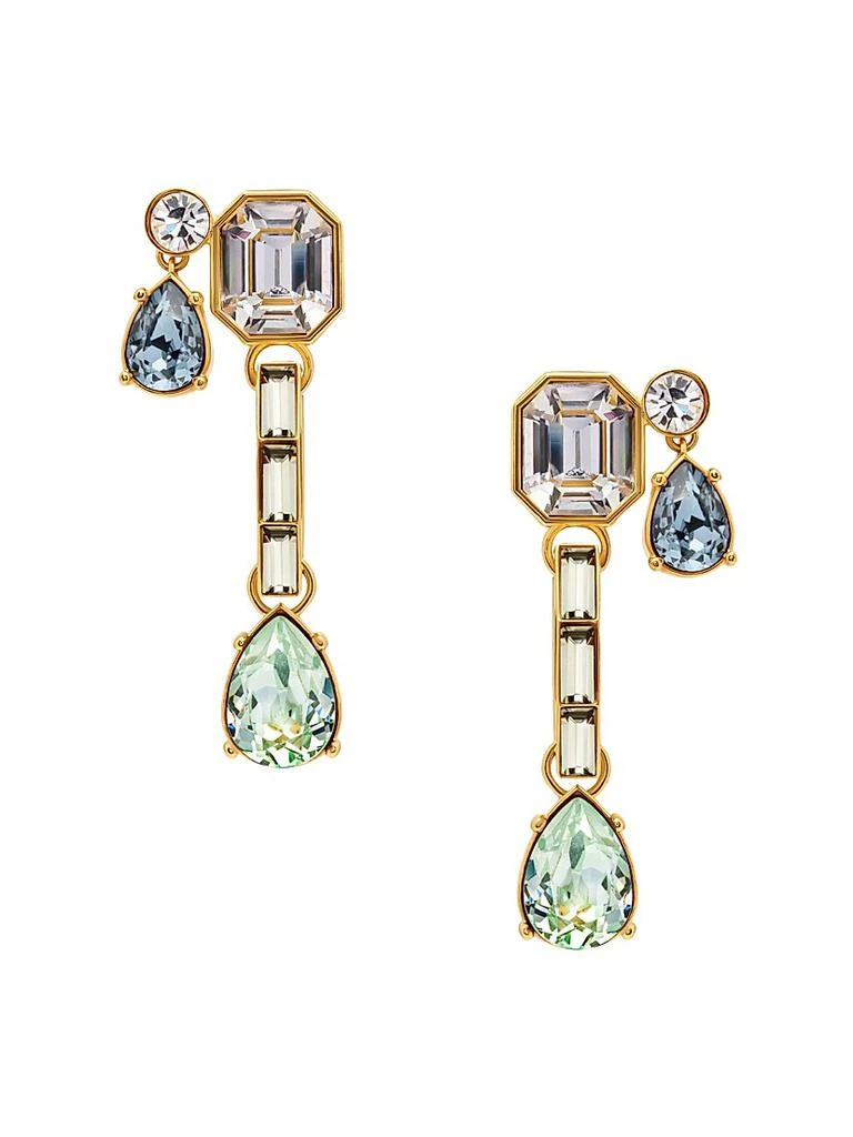Oscar de la Renta 24K-Gold-Plated 
Glass Crystal Clip-On Drop Earrings