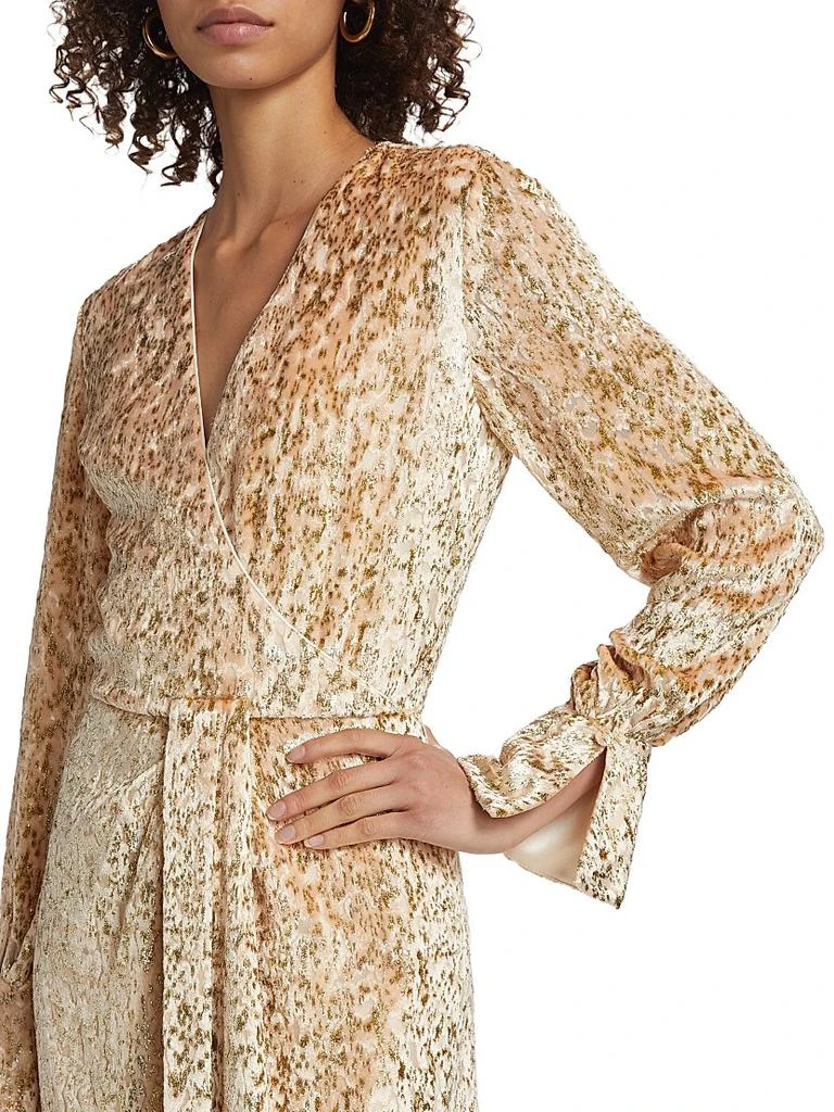 SIMKHAI Camryn Abstract Metallic Velvet Minidress 6