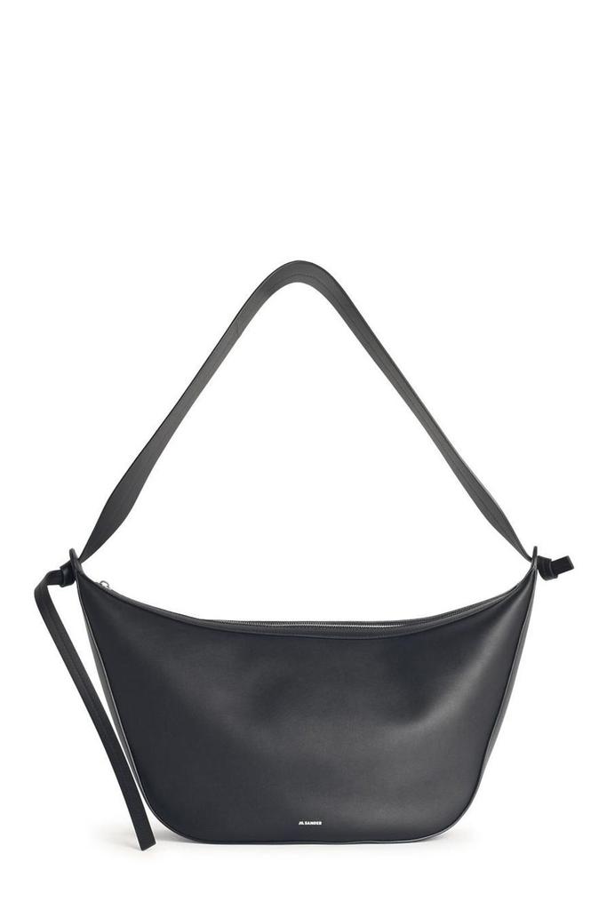 Jil Sander 'Curve Media' White Leather Crossbody Bag – On