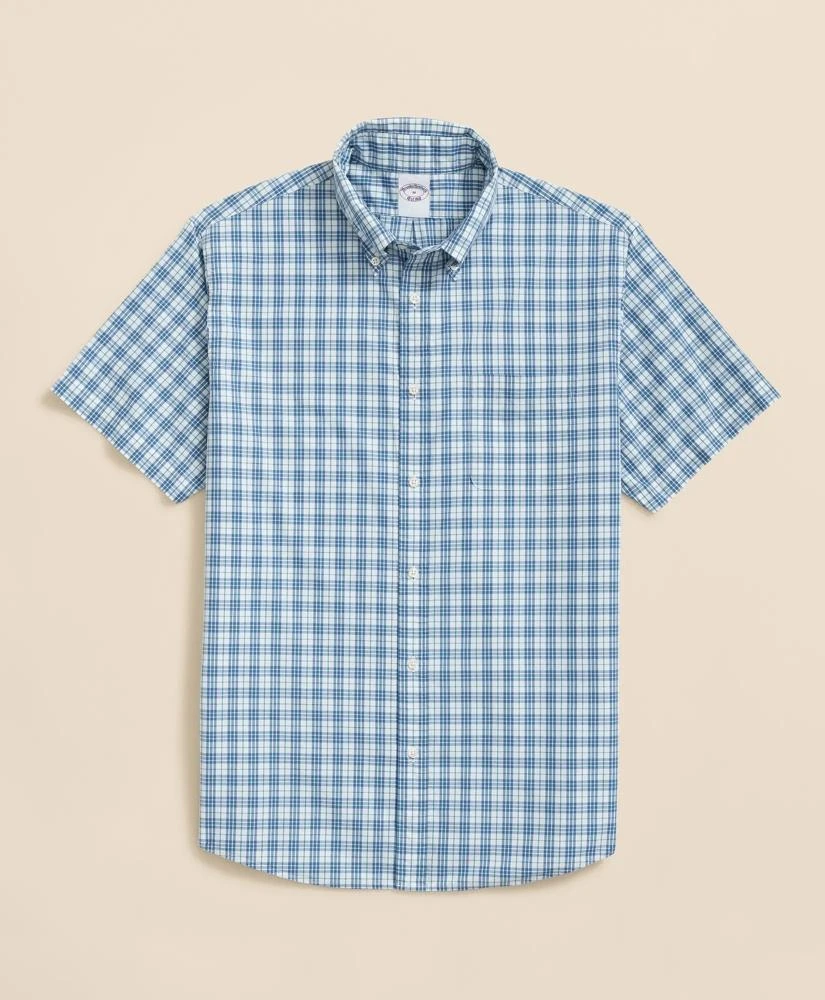 Brooks Brothers Friday Shirt, Poplin Short-Sleeve Tattersall