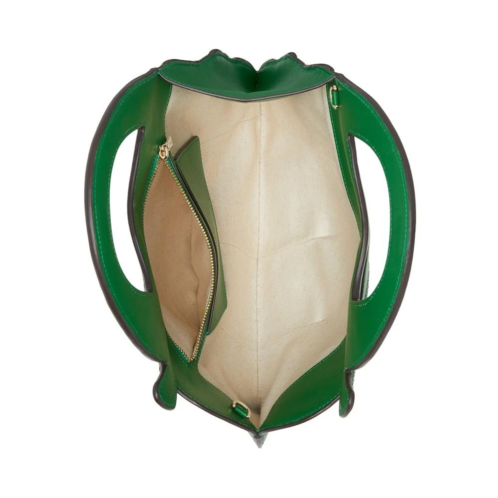 Kate Spade Playa Leather And Straw 3D Leaf Tote 5