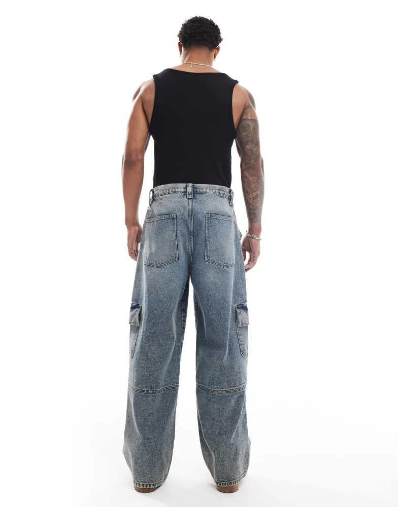 ASOS ASOS DESIGN super baggy in mid wash blue 2
