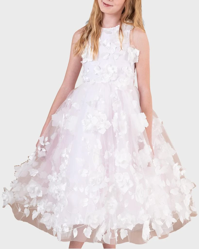 Zoe Girl's Eliana 3D Flower Embellished Tulle Dress, Size 4-12 1