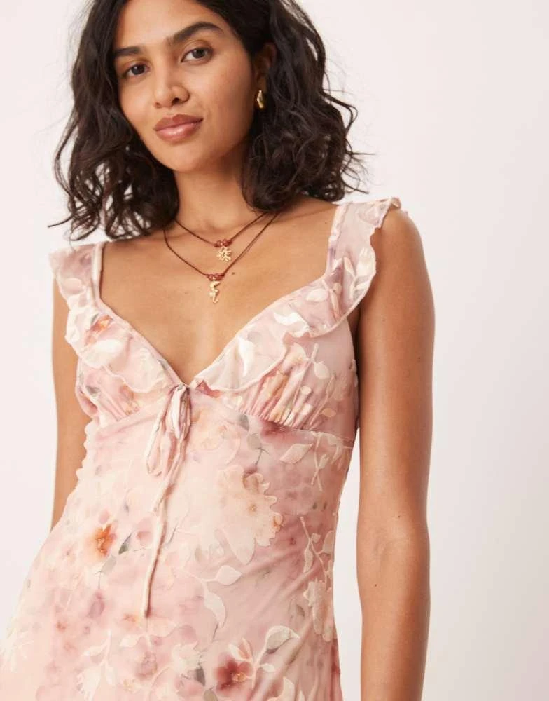 Kiss The Sky Kiss The Sky slip mini dress in dark pink floral print 4