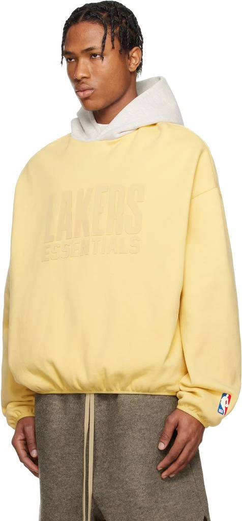 Essentials Yellow & Gray NBA Lakers Pull Over Hoodie 4