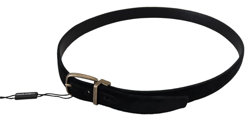 Dolce & Gabbana Dolce & Gabbana Black Velvet Leather Antique Metal Buckle