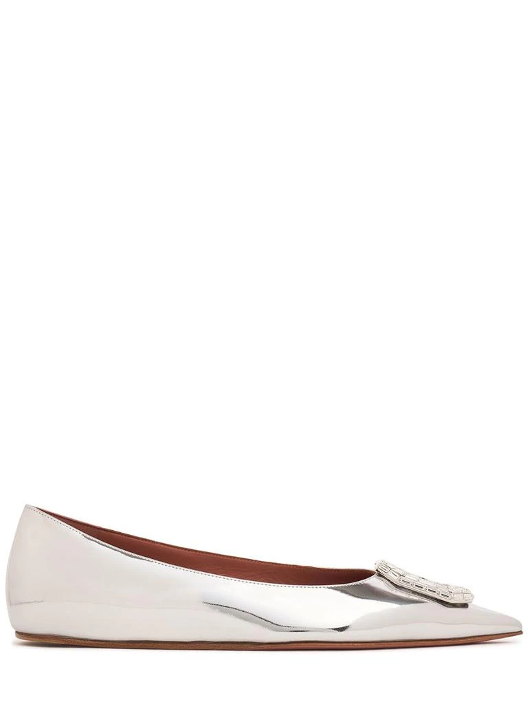 Amina Muaddi 5mm Camelia Mirror Leather Ballerinas 1