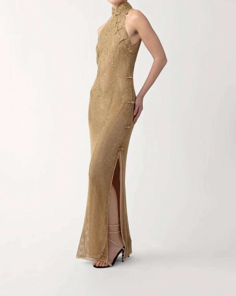chinese dress ladies Liana Velvet Embossed Maxi Dress