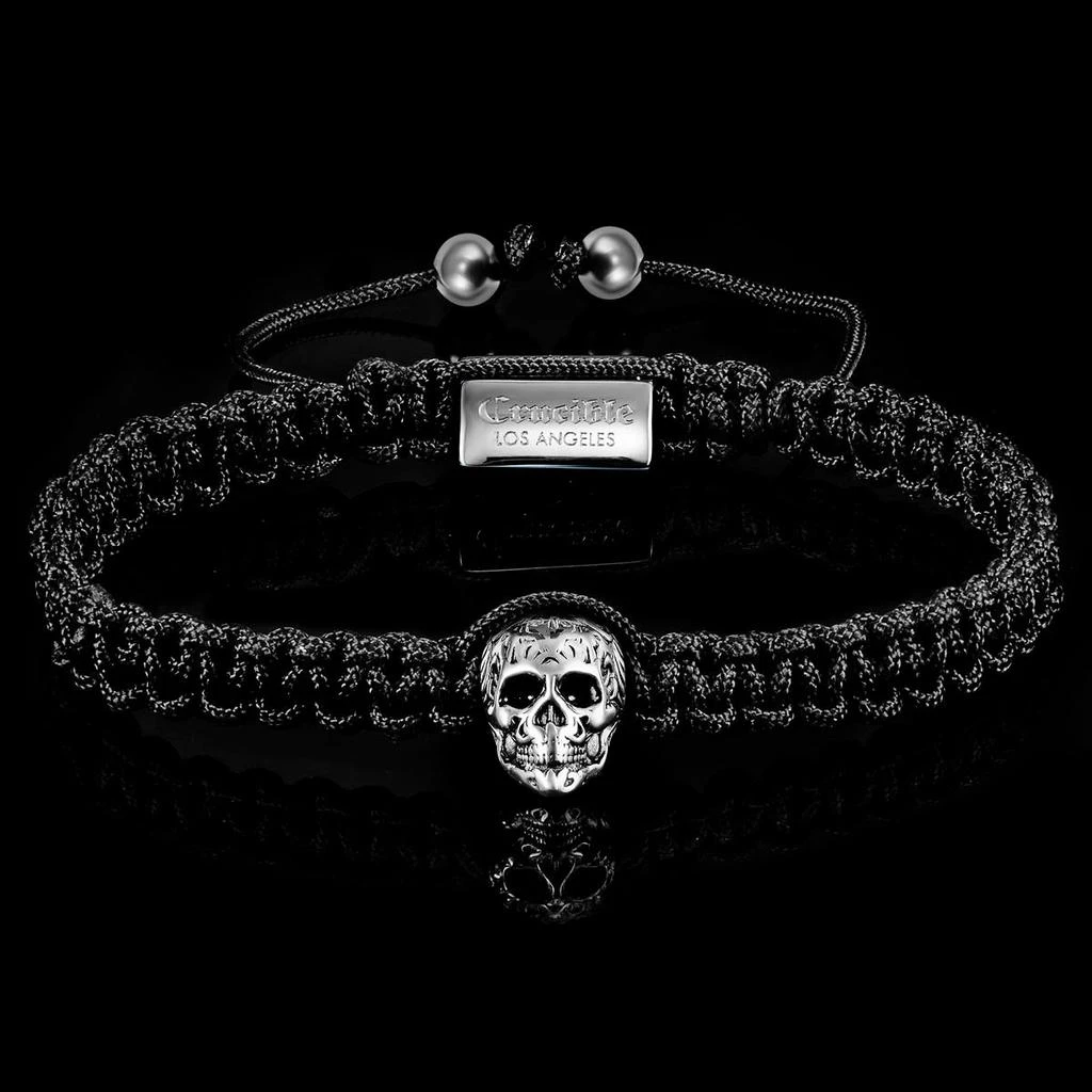 Crucible Jewelry Skull on Shocker Tie Woven Bracelet 3