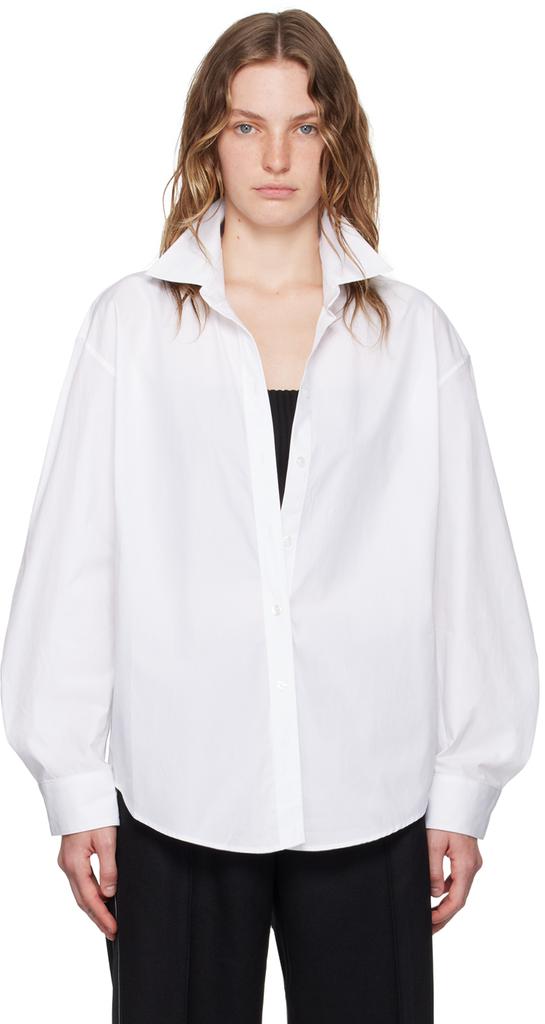 Alexander Wang White & Black Pre-Styled Cropped Cami Shirt