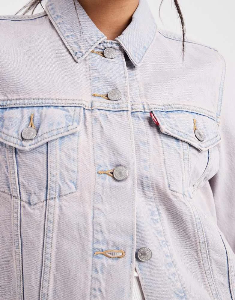 Levi
s Levi
s original trucker denim jacket in pink tint 4