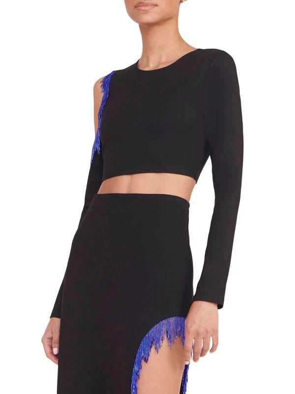Staud Ellen Beaded Cut-Out Crop Top 3