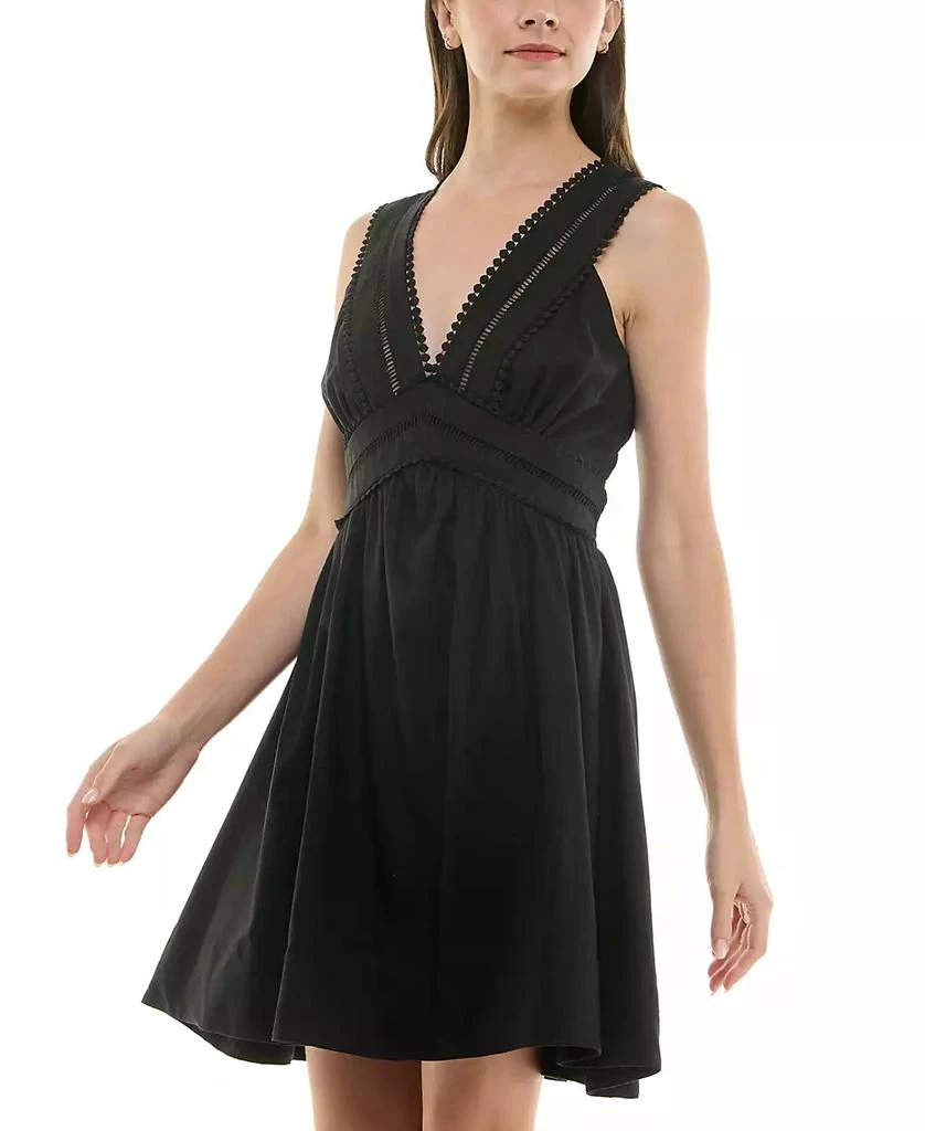 Taylor Petite V-Neck Sleeveless Lace-Inset Mini Dress 5