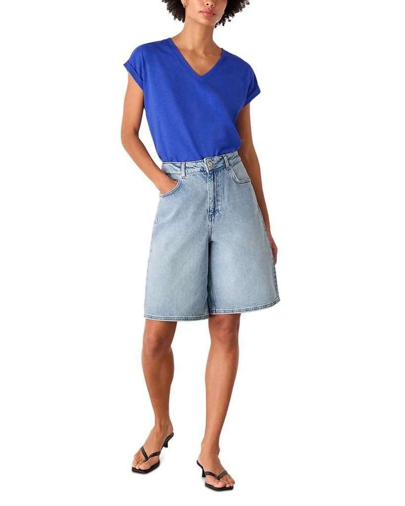 Whistles Willa V Neck Cap Sleeve Tee 2