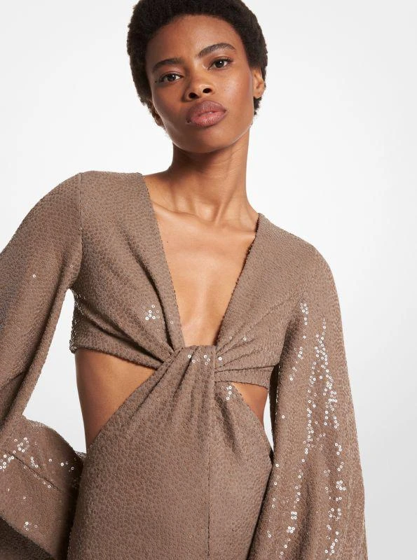 Michael Kors Hand-Embroidered Sequin Stretch Matte Jersey Fishtail Gown 2