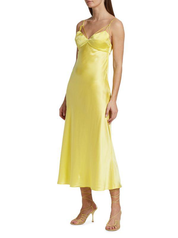 DANNIJO Strappy Silk Midi-Dress