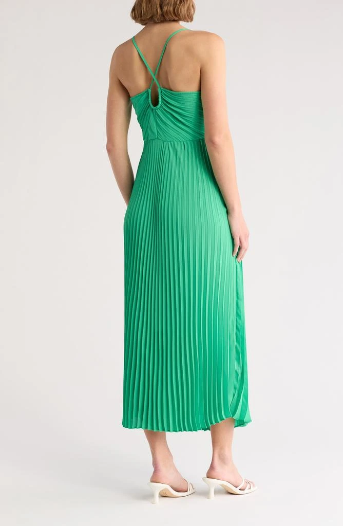 open lace back dress Nanette Lepore Women's Strappy V-Neck Pleated Maxi Dress (Navy, 10)