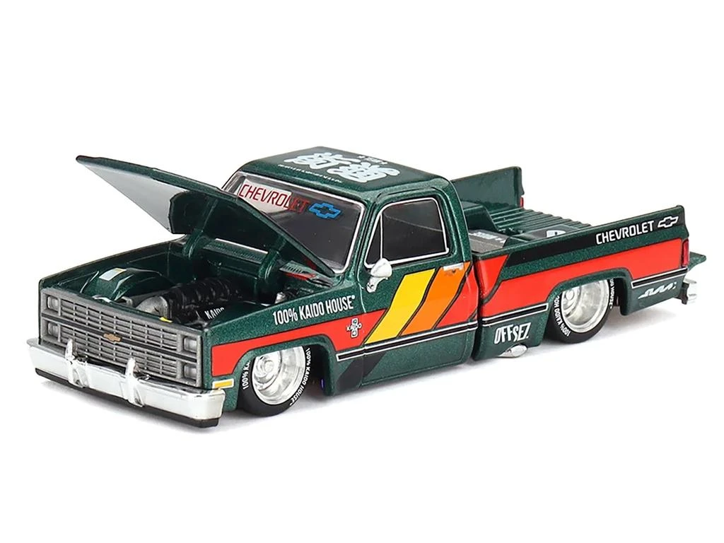 Mini GT Chevrolet Silverado Kaido Works V3 Dark Green Metallic w/ Graphics Jun Imai Kaido House Special 1/64 2