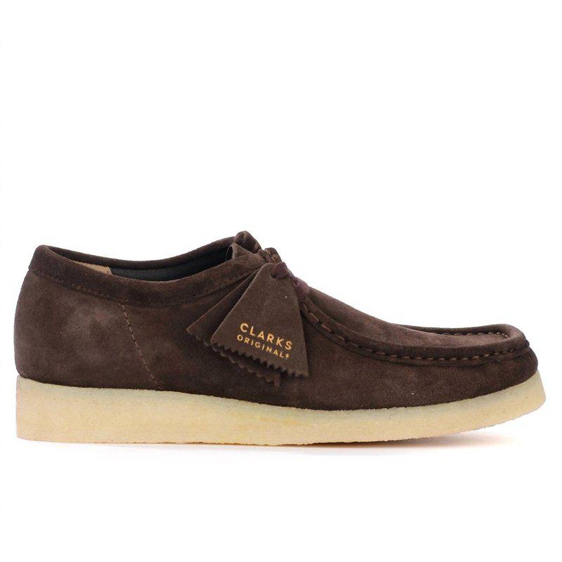 Clarks Men's Wallabee Shoe Medium Width In Dark Brown Suede