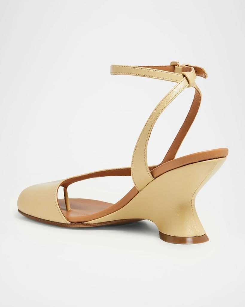 Dries Van Noten Asymmetrical Leather Wedge Sandals 2