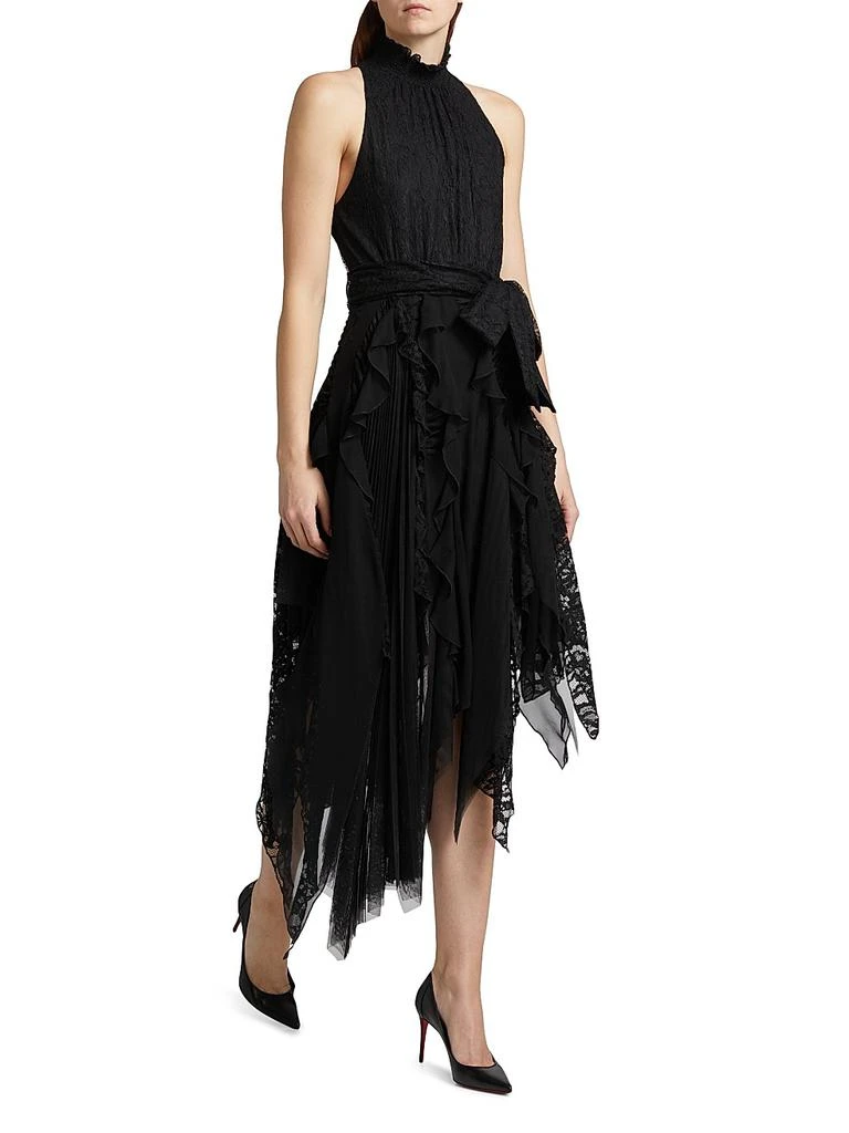 alicia asymmetric cascading ruffle lace mini dress JFK Birthday Dress XS / Midnight Stars