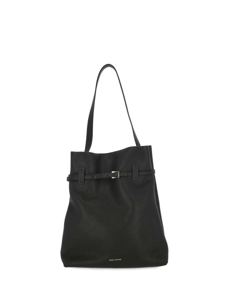 Manu Atelier Manu Atelier Logo Printed Buckle Detailed Tote Bag