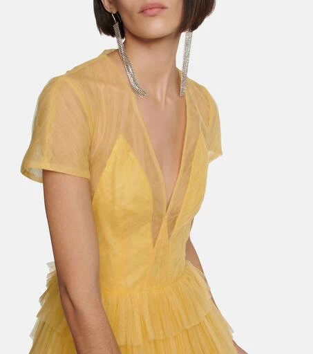 Costarellos Ruffled tulle gown 4