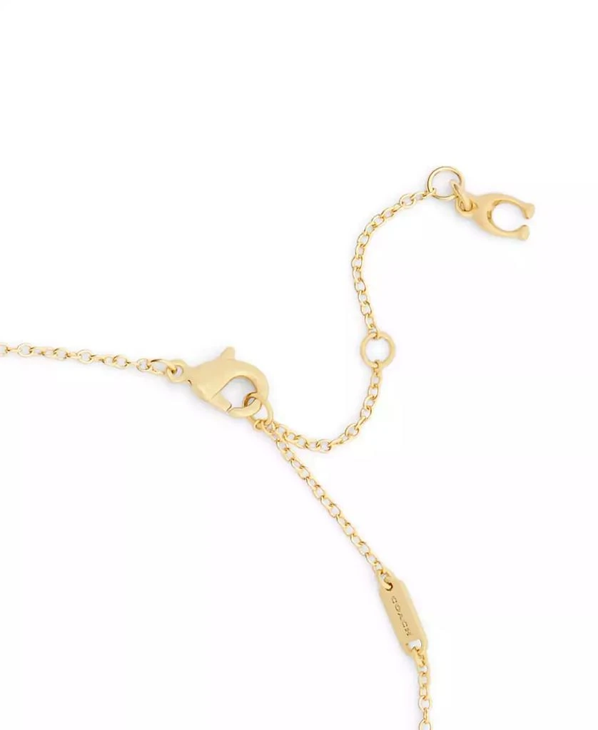 Coach Faux Stone Halo Circle Pendant Necklace 4