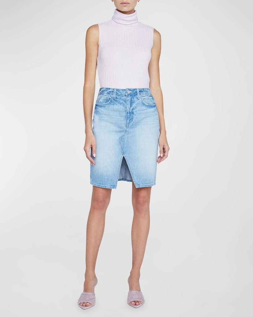 L'Agence Tylee Denim Knee-Length Skirt 3