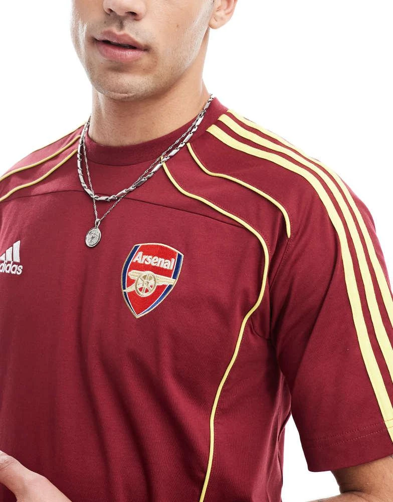 Adidas adidas Football Arsenal urban purist t-shirt in burgundy and yellow 2