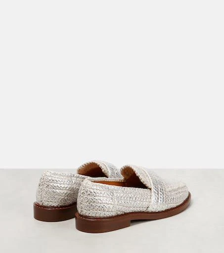 Chloé Kalya metallic crochet loafers 3