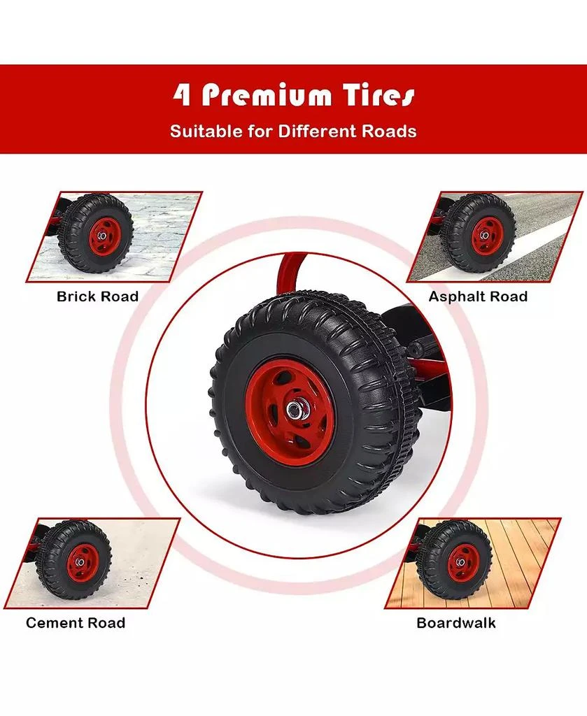 GIVIMO 4 Wheel Pedal Powered Ride On Car with Adjustable Seat 5