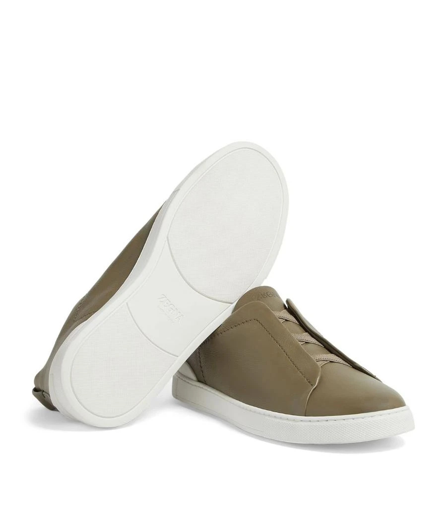 Zegna Leather SECONDSKIN Triple Stitch Sneakers 3