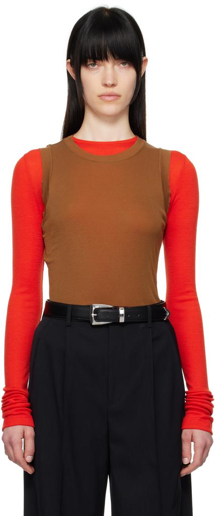 Shop Gray Super Fine Wool High Gauge Rib Knit Bandeau Top on Sale