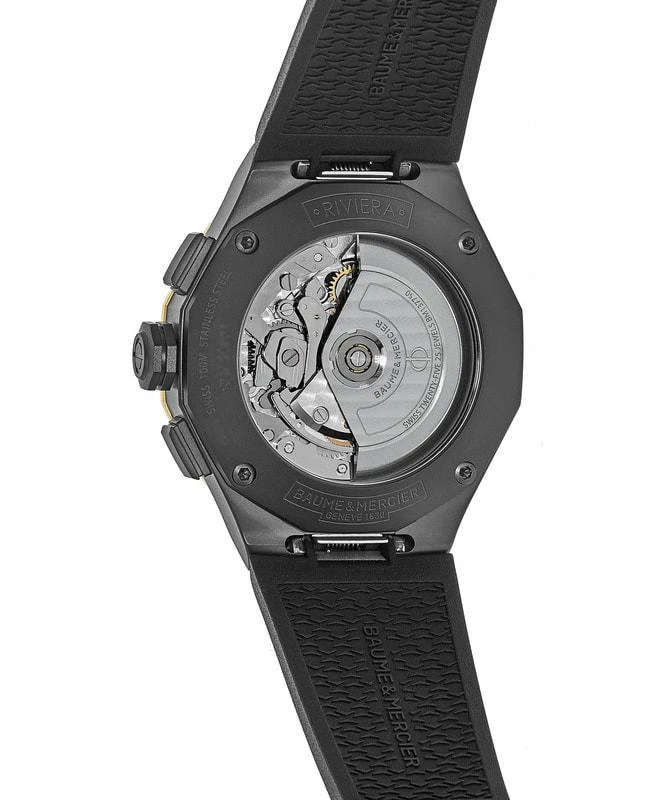 Baume & Mercier Baume & Mercier Riviera Black Steel Chronograph Dial Rubber Strap Men's Watch 10625 4