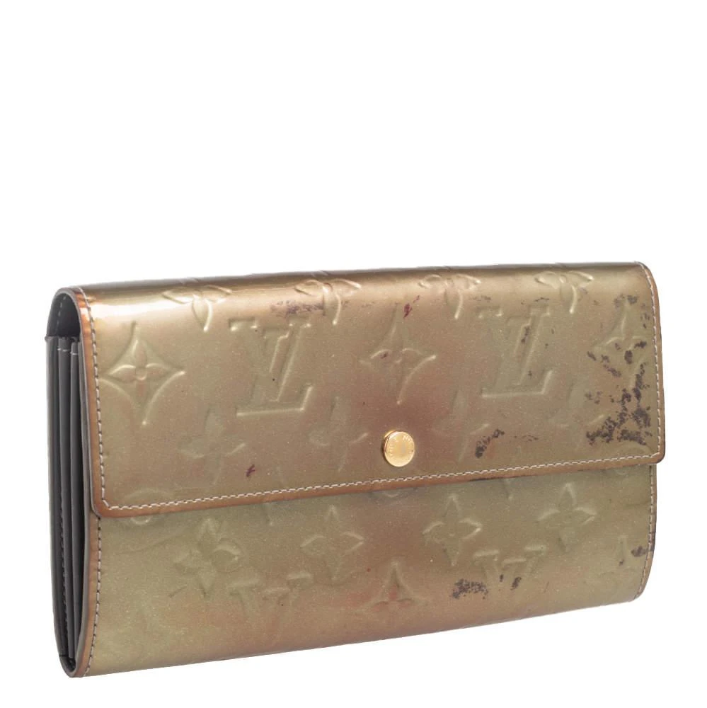 Louis Vuitton Louis Vuitton Gris Art Deco Monogram Vernis Sarah Wallet 3