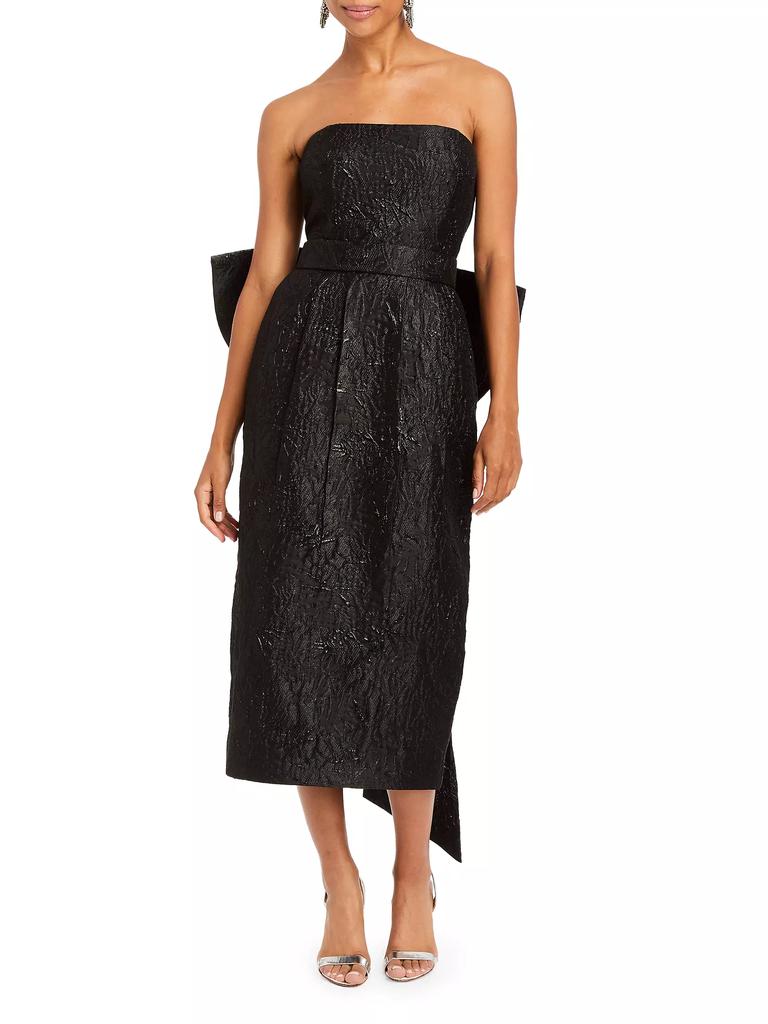 Mestiza New York Lorena Bow Jacquard Strapless Midi-Dress