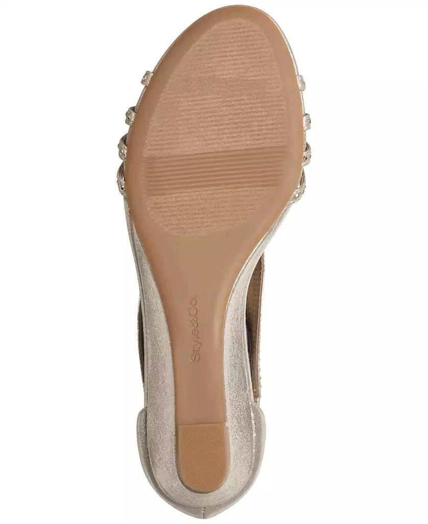 Style & Co Women's Ginifur Embellished Strappy Wedge Sandals, Created for Macy's 6