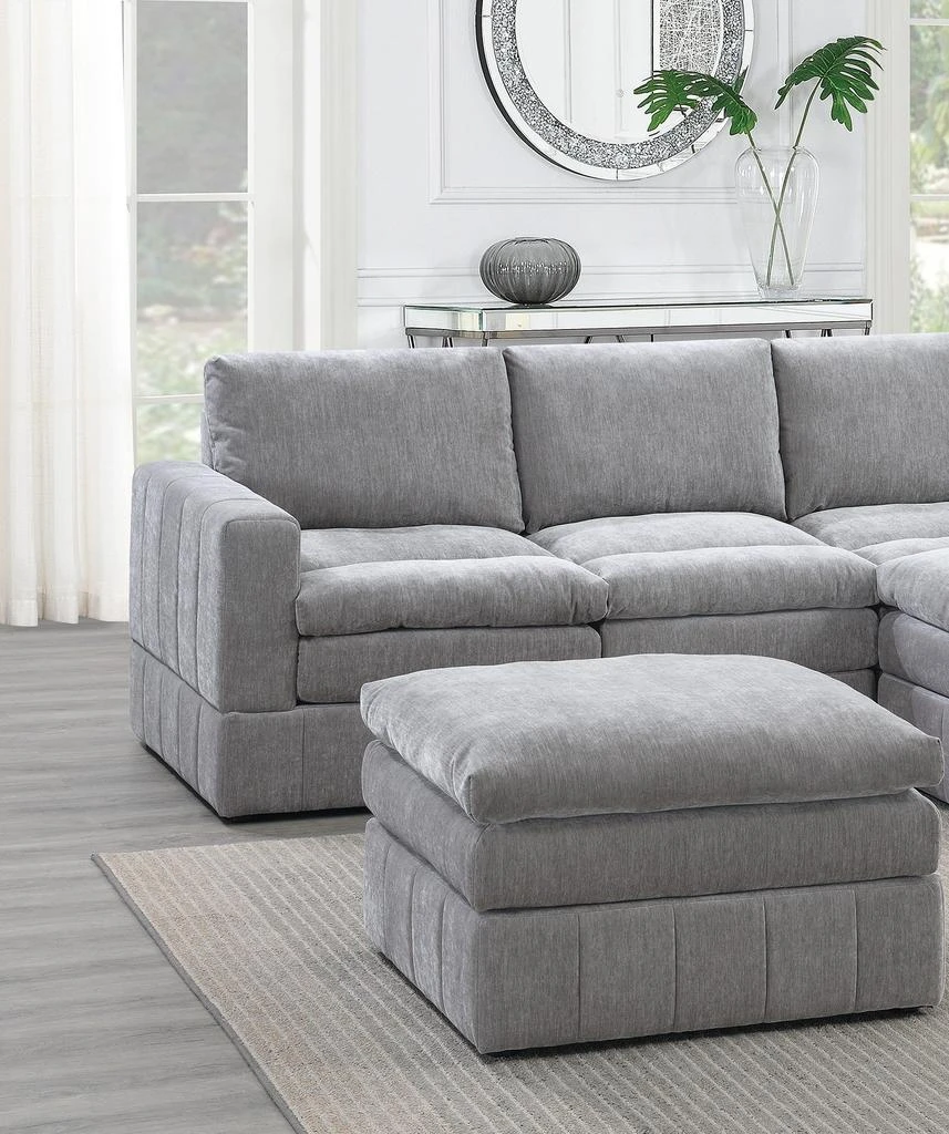 Streamdale Furniture Streamdale Contemporary 5 Piece Modular Sectional Set in Granite Morgan Fabric 5