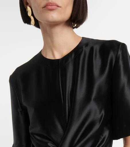 Altuzarra Honey belted silk satin midi dress 4