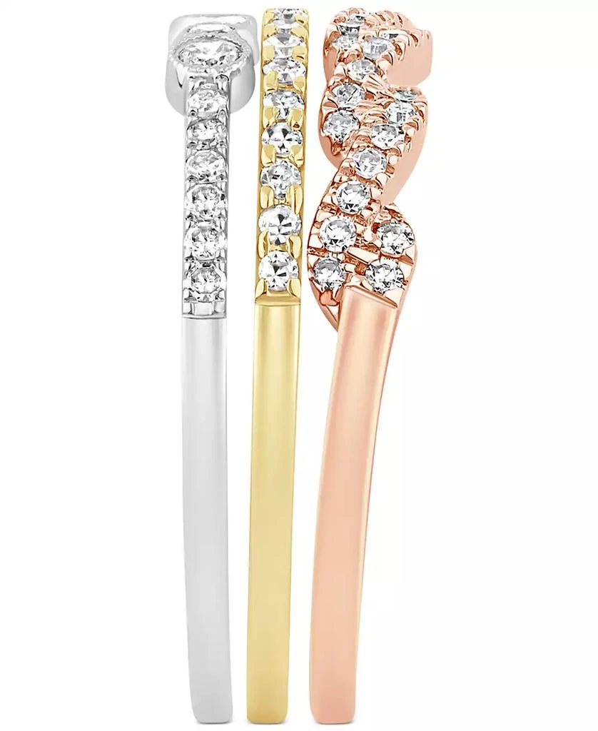 Macy
s Diamond 3-Pc. Set Stacking Bands (1/2 ct. t.w.) in 14k Tricolor Gold 4