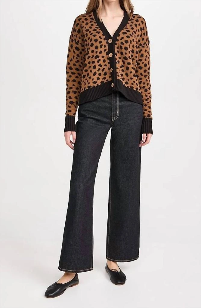 ASKK NY Printed Cardigan Sweater In Cheetah 4