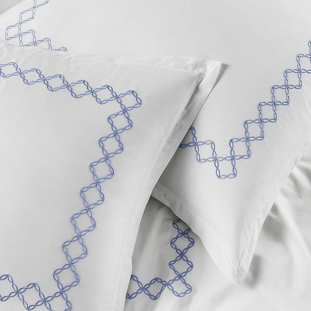 sky Embroidered Percale Duvet Cover and Shams Set - Exclusive 5