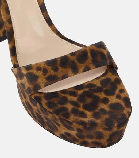 Gianvito Rossi Leopard-print suede platform sandals 6