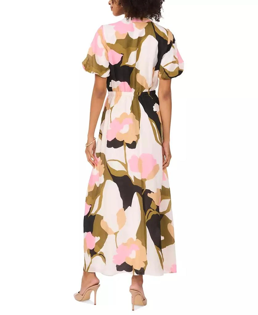 Vince Camuto Women's Printed Split-Neck Puff-Sleeve Dress 2