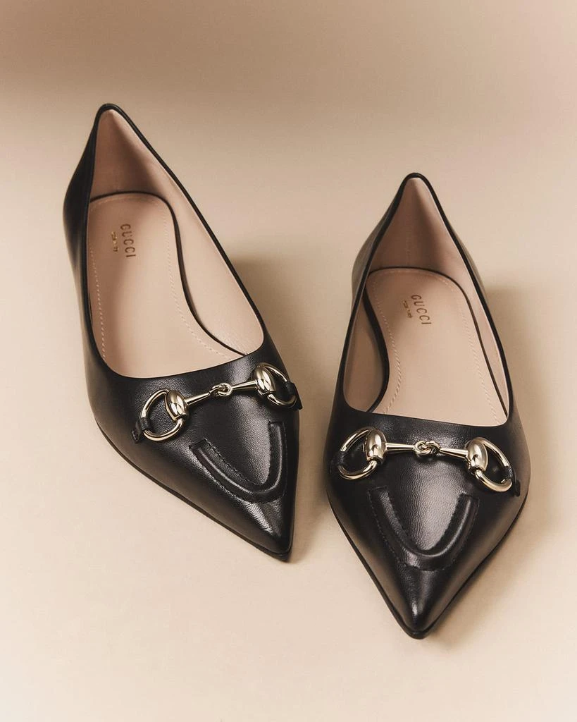 Gucci Erin Leather Horsebit Ballerina Flats 2